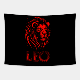 Red Leo Zodiac Tapestry