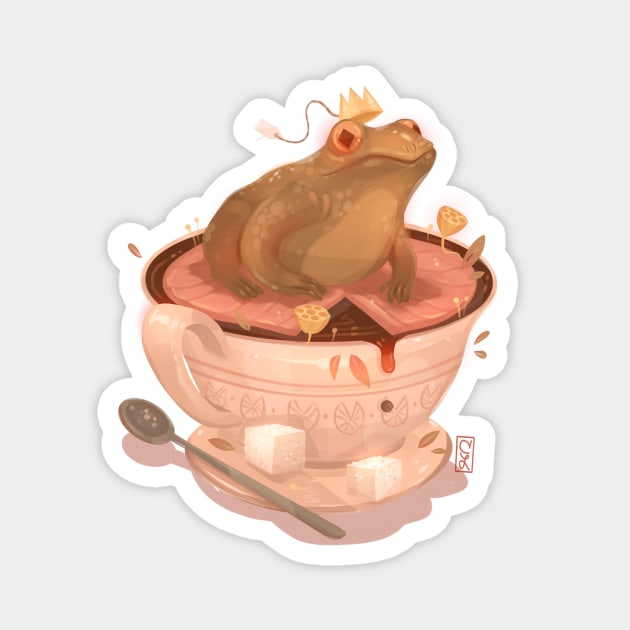 Tea Frog Queen Magnet by Claire Lin