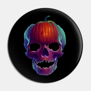 Pumpkin Halloween skull III Pin