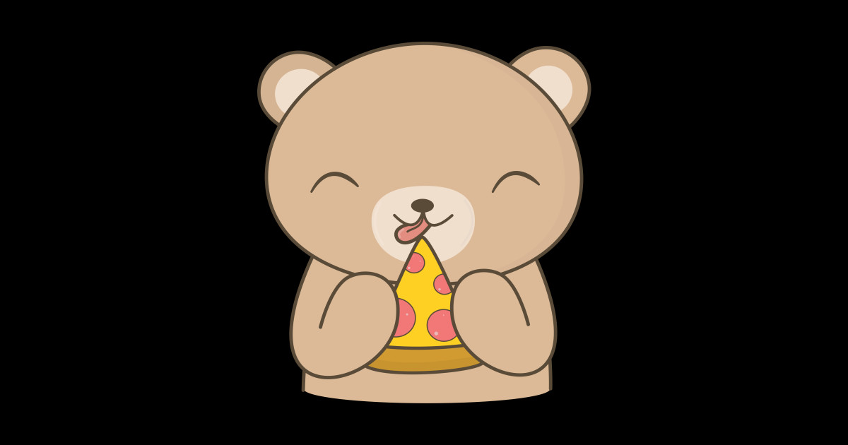 Pizza Loving Cute Bear TShirt Cute Bear Sticker TeePublic