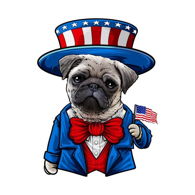 Fourth of July Pug by whyitsme