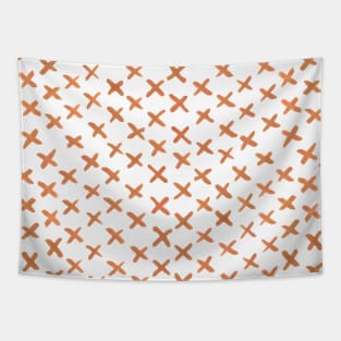 Watercolor x pattern - orange Tapestry