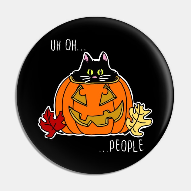 Scaredy Cat in a Jack-O-Lantern Pin by SNK Kreatures