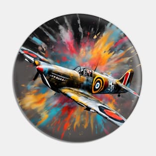 Spitfire Fighter Aircraft WWII Ink Explosion Pin