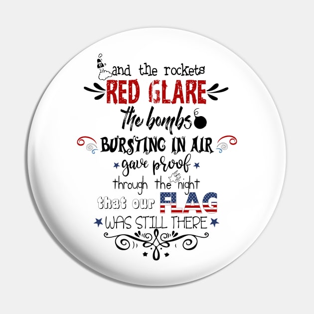 Patriotic National Anthem Doodles Pin by IconicTee