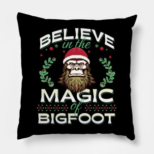 Believe in the Magic of Christmas Santa Bigfoot Pillow