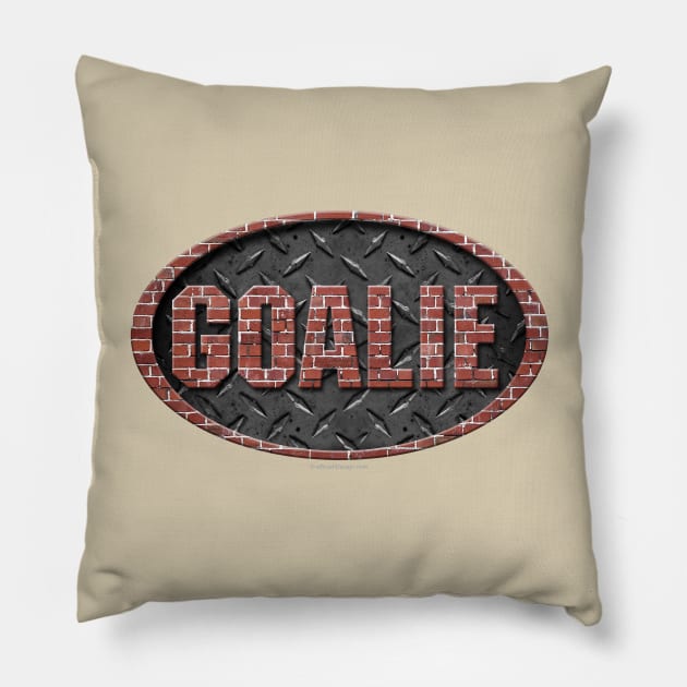 Iron Hockey Goalie Pillow by eBrushDesign