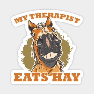 Horse Riding Horse Lover Horse Girl My Therapist Eats Hay Magnet