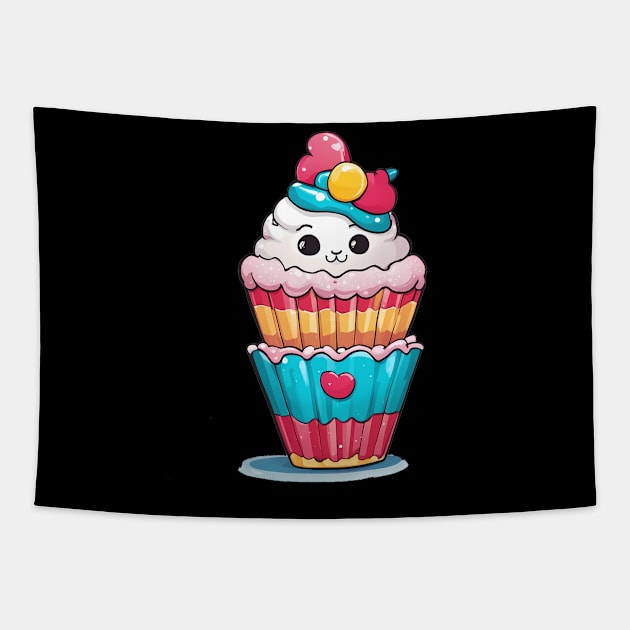 Rainbow Cupcake Tapestry by animegirlnft