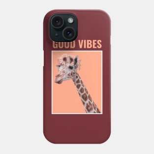 animal featuring a cool giraffe Good Vibe exisco Phone Case