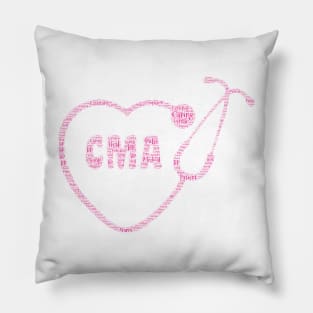 CMA Heart Stethoscope Word Cloud Art Pillow