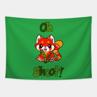 Cute Red Panda With Bamboo Tapestry