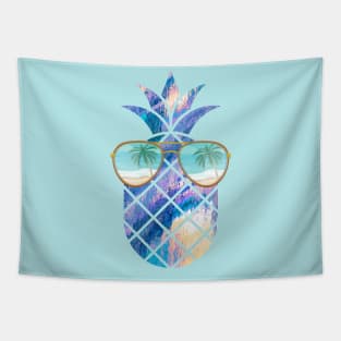 Pineapple Summer and Palm Trees Tapestry