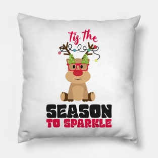 Tis The Season To Sparkle Funny Christmas Girl Gift Pillow