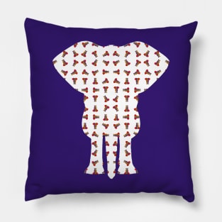 Rainbow Elephant Pattern (White) Pillow