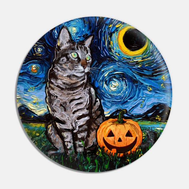 Tabby Halloween Cats Pin by sagittariusgallery