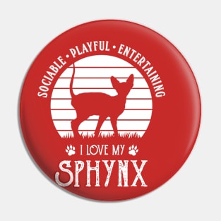 Sphynx Cat Minimalist Design Pin