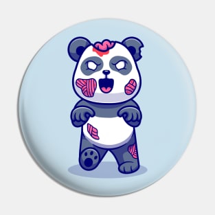 Cute Panda Zombie Cartoon Pin