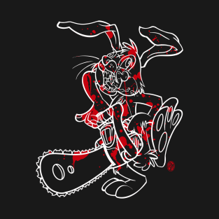 Chainsaw Bunny Cartoon T-Shirt