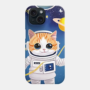 cat astronaut cute Phone Case