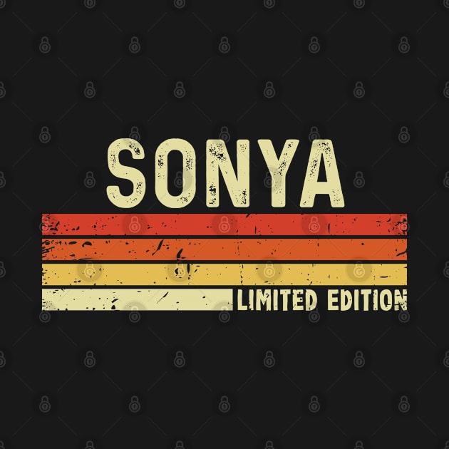 Sonya Name Vintage Retro Limited Edition Gift by CoolDesignsDz