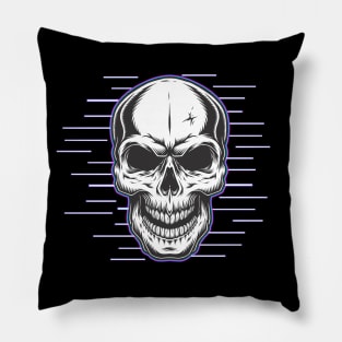 Glitch Skull Pillow