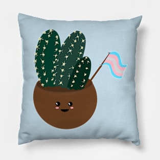 Happy Trans Pride Cactus Pillow