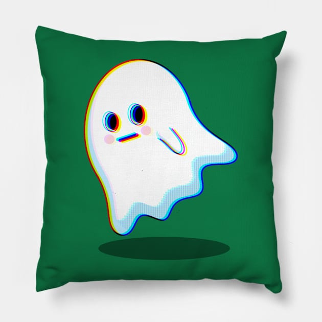 Glitch Ghost Pillow by AlondraHanley
