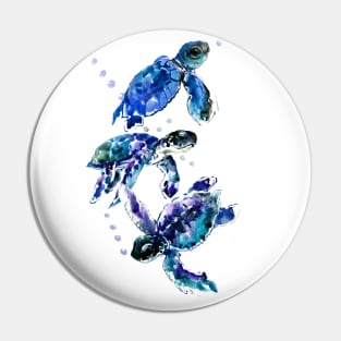 Three Sea Turtles Pin