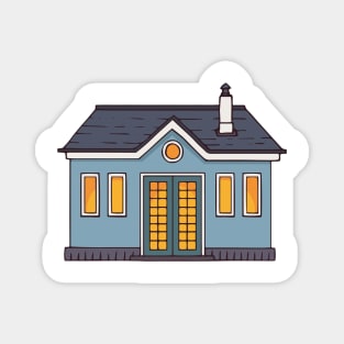 Blue House Magnet