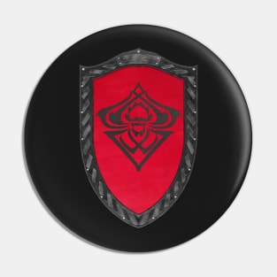 Spider Sigil Black (Shield desaturated Celtic Rope with Red Core) Pin