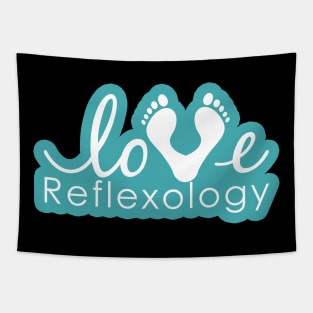 Love Reflexology - BACK of shirt placement (Teal outline) Tapestry