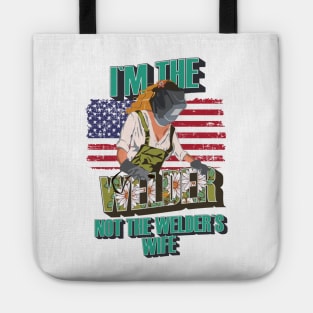 Welder girl funny quote woman metal worker gift Tote