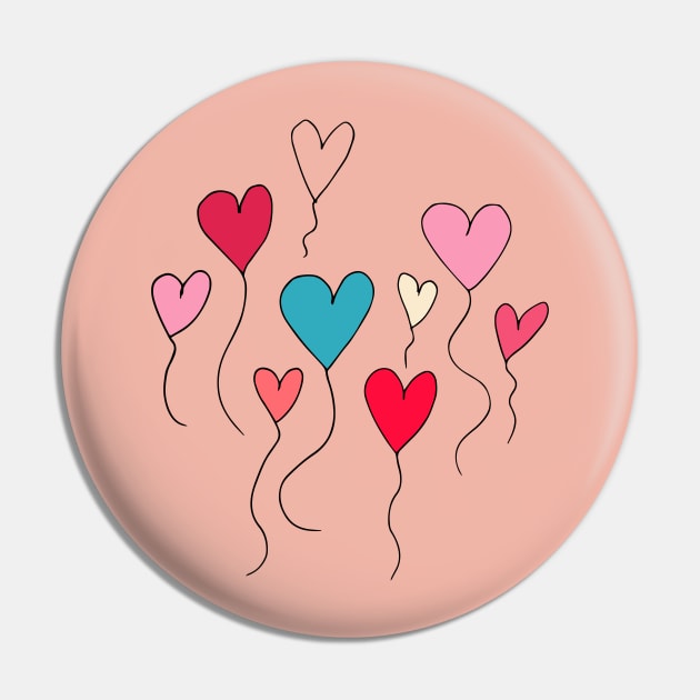 Heart Balloon Pin by bruxamagica