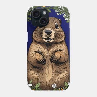 Massachusetts Mayflowers and Groundhog Woodchuck 4 Phone Case