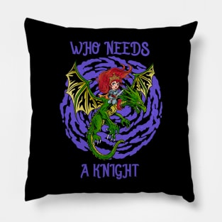 Reign of Fire: Tough Princess and Her Dragon Steed Pillow