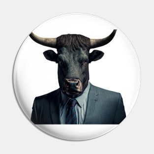 bull in a suit Pin