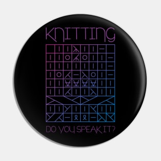 Knitting, Do you speak it? Pin