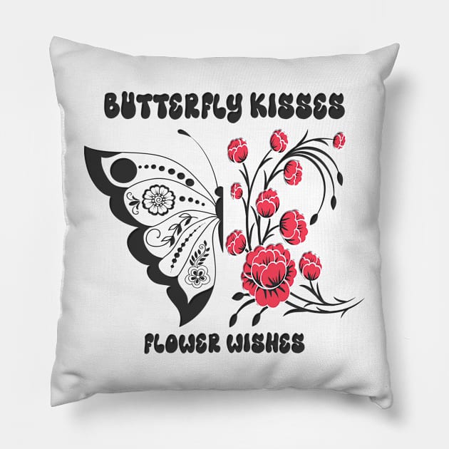 Butterfly Flower Lovers Best Gift For Life Stile Pillow by Mirak-store 