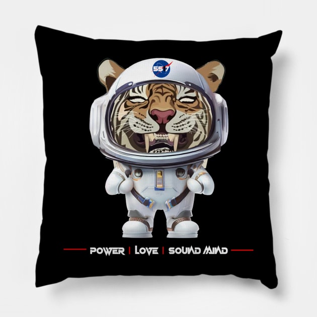 TIGER ASTRONAUT Pillow by fiftyfive17