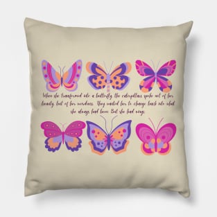 Aesthetic butterfly quote Pillow