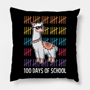 Llama Happy 100 Days Of School Students Teacher Pillow