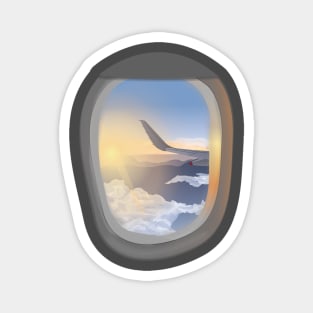 Airplane Window Sunrise Magnet