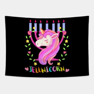 Jewnicorn Jewish Unicorn Jew Rosh Hashanah Menorah Tapestry