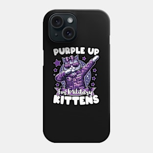 Month Of The Military Children Purple Up For Military Kitten Phone Case