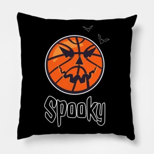 Spooky and scary halloween basketball ball text Pillow