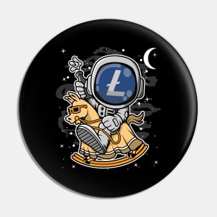 Astronaut Horse Litecoin LTC Coin To The Moon Crypto Token Cryptocurrency Blockchain Wallet Birthday Gift For Men Women Kids Pin