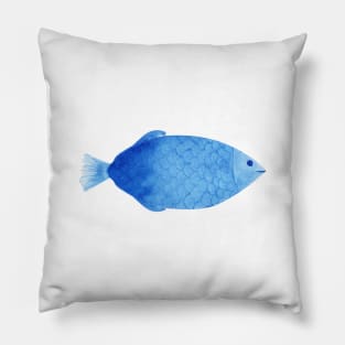 Watercolor blue fish Pillow