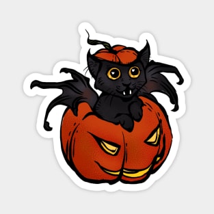 Cat Pumpkin Halloween Magnet