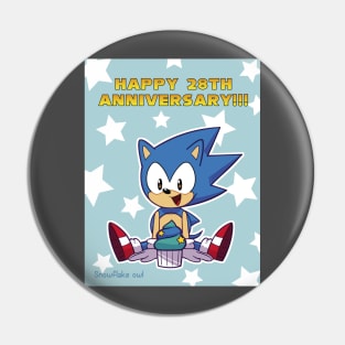 Classic Sonic bday with background Pin